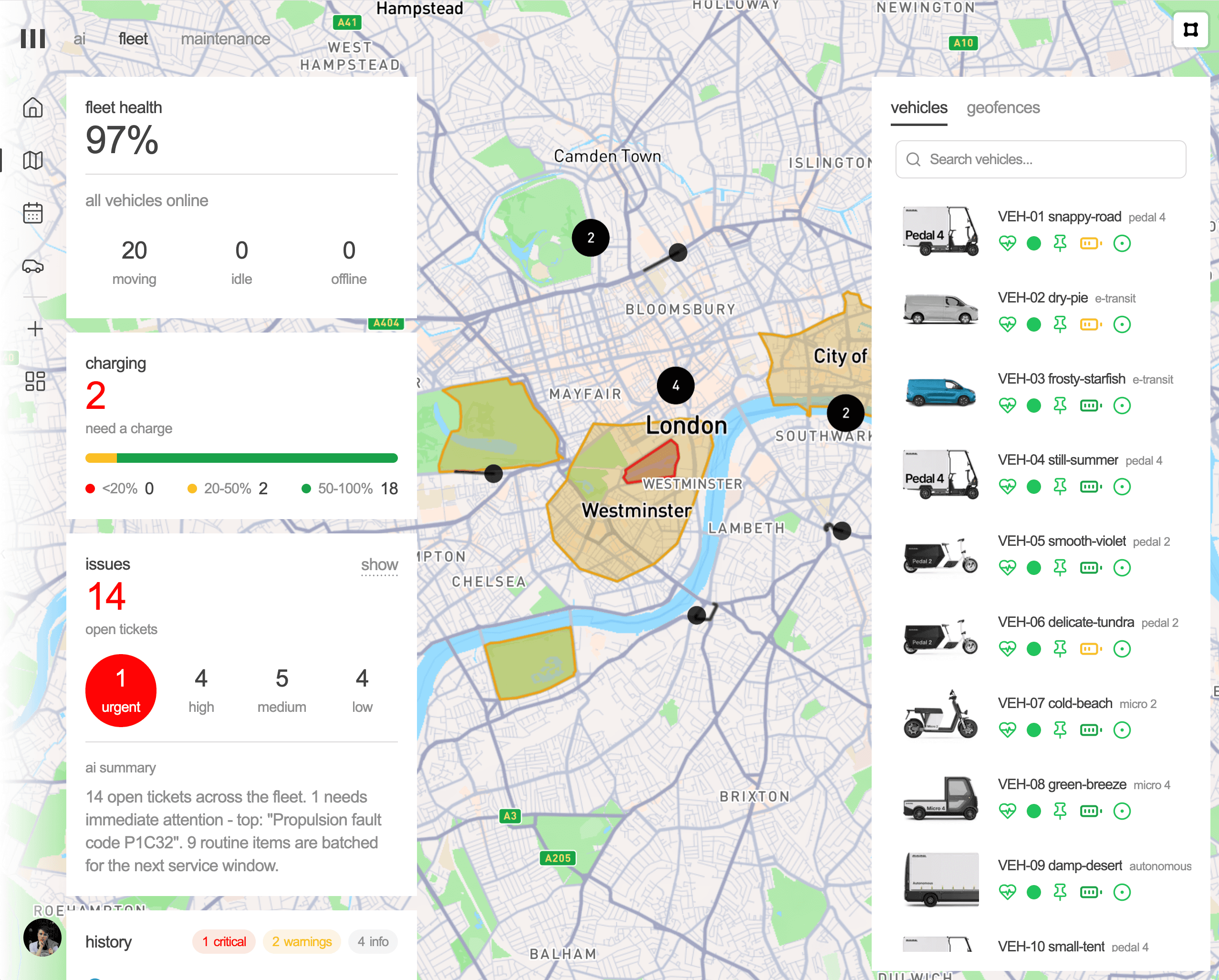 Fleet OS map visualization